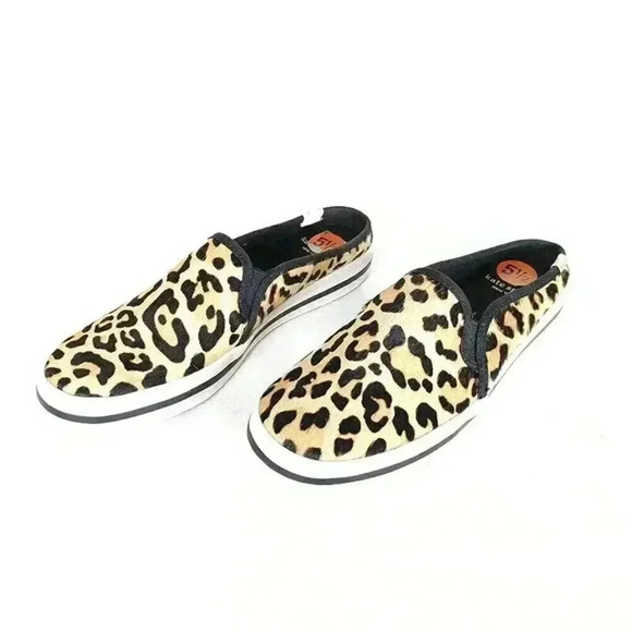 Keds for Kate Spade Double Decker Mules Shoe Brown Women's 5.5 Genuine Calf Fur - Picture 4 of 8